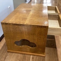 脇机　楢材中杢仕上げ【町田市再生家具】252735の画像