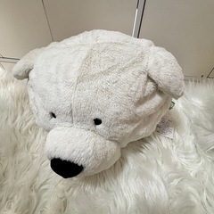 ★01.ぬいぐるみ　グレイトピレニーズ フェイスクッションの画像