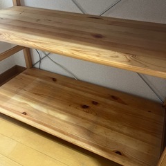 木目　収納　棚の画像