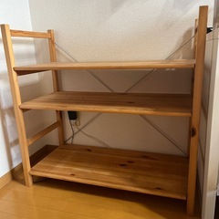 木目　収納　棚の画像