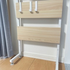 突っ張り棚　ナチュラル×ホワイトの画像