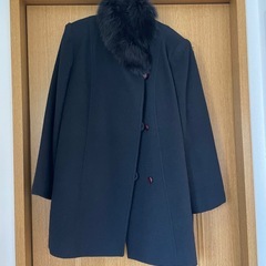 カシミヤ10%含む コート ブラックの画像