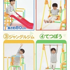 アンパンマンじゃない方のブランコパーク DX 123 すべり台 鉄棒 ジャングルジム 室内遊具【アガツマ】　の画像