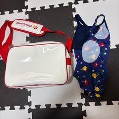 ルネサンススイミングセット カバン付き　ルネサンス 水着 スイミングスクール ミズノ
の画像