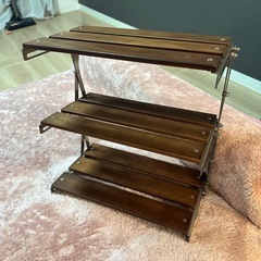 【新品未使用品】キャンプ用三段ラック 卓上 折り畳み式 の画像