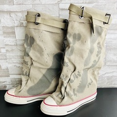 キャンバスブーツ ストラップ付き スニーカー 23.5の画像