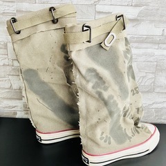 キャンバスブーツ ストラップ付き スニーカー 23.5の画像