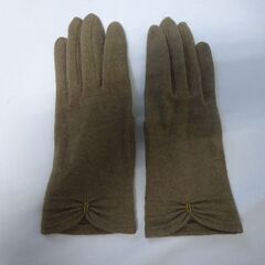 ( E-135 )ストール 手袋 ２つセット 大判 マフラー ブラウン ベージュ レディース おしゃれ かわいい ピンポイント 中古の画像