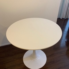 ★中古品★ 丸テーブル(ホワイト)の画像
