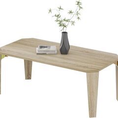 ローテーブル 折たたみテーブル 【ほぼ新品】 幅100奥行き45高さ33cm ナチュラルオーク柄の画像