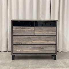 KL-12【新入荷　アウトレット品】トレニア90 GY AVチェスト3段　グレーの画像