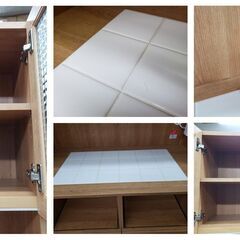 L22　美品！　タイル天板　コンセント付き　キッチンボードの画像