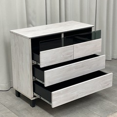 KL-13【新入荷　アウトレット品】トレニア90 WH AVチェスト3段　白の画像