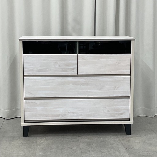 KL-13【新入荷　アウトレット品】トレニア90 WH AVチェスト3段　白