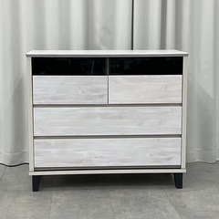 KL-13【新入荷　アウトレット品】トレニア90 WH AVチェスト3段　白の画像