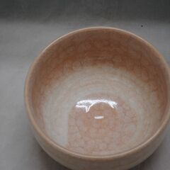 [1815] 清水焼 茶碗 ピンク 12cm 硝子紬 平安 光硨造 陶器製の画像