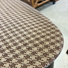 12/25まで店頭商品一部を除き半額クリスマスSALE!!開催中　サ2512-178 カリモク ダイニング チェア 千鳥格子柄 ブラウン キズ汚れ有りの画像