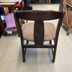 12/25まで店頭商品一部を除き半額クリスマスSALE!!開催中　サ2512-178 カリモク ダイニング チェア 千鳥格子柄 ブラウン キズ汚れ有りの画像