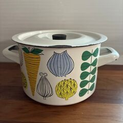 希少　Finel　エナメル　Veteta　両手鍋　ホーロー　エステリ・トムラ　フィネル　お鍋　ポット　北欧　ヴィンテージの画像