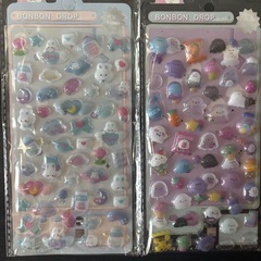 ②ボンボンドロップシール　1枚200円　立体シール　ぷくぷく3D動物シール の画像