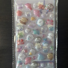 ②ボンボンドロップシール　1枚200円　立体シール　ぷくぷく3D動物シール の画像