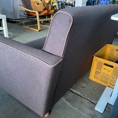 ⭐️12月は毎日営業中⭐️３人掛けファブリックソファ チャコールブラウンカラー 状態良好品✨の画像