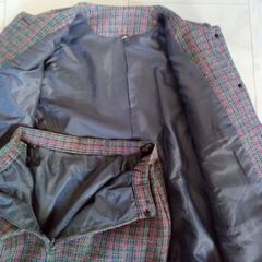 新品カラフルツイードノーカラースーツ９号の画像