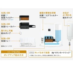 シャープ プラズマクラスター搭載 加湿機能付 セラミックファンヒーター ホワイト HX-H120-Wの画像