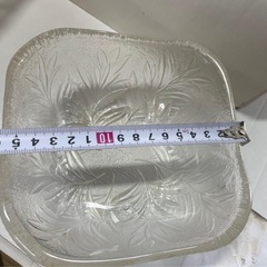 葉模様のガラス食器セット そうめんセット　皿　槇　佐々木ガラス　昭和レトロの画像