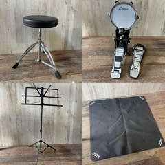 電子ドラム ドナー Donner DED-200 5ドラム3シンバル 練習用 スティック マット付き 取扱説明書付　　譜面立て付きの画像