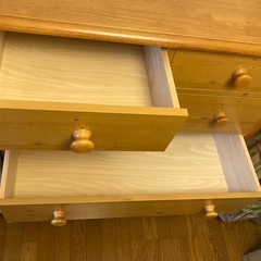 【12/21迄！】ハイチェスト5段／天板無垢材／ナチュラルの画像