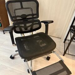 エルゴヒューマン プロ ヘッドレスト オットマン内蔵 黒 Ergohuman Pro ottoman オフィスチェア メッシュモデル EHP-LPLの画像