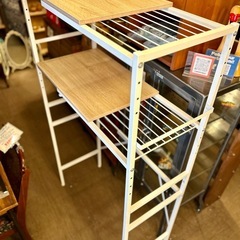 冷蔵庫ラック 伸縮式 横幅調整可 キッチンラック 省スペース ゴミ箱上ラック コンパクト ラック 収納  レンジラック オープンラック オープンシェルフの画像