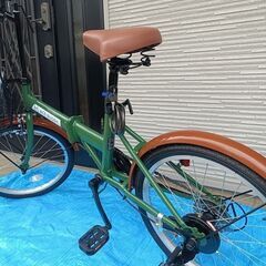 ✪新品未使用✪　折りたたみ自転車　20インチ　シマノ変速６段　前カゴ　ワイヤー錠　LEDライト　説明書付き♪　コスパ最高！　メッチャお買い得！の画像