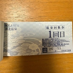 SOLASPA浜北温泉回数券11枚セット 有効期限2026年11月末の画像