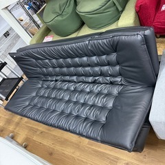 ソファベット　３人掛け　合皮タイプ　ブラックの画像