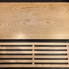 棚付き折りたたみテーブル　ローテーブルの画像