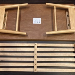 棚付き折りたたみテーブル　ローテーブルの画像