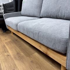 モデルルーム展示品　ソファ　ファブリックタイプ　コーデュロイ　グレーの画像