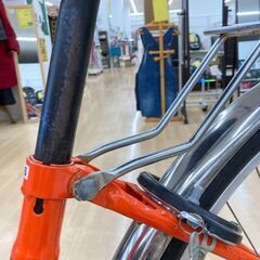 A-912【リユースのサカイ野々市店】ジモティ来店特価‼ 自転車 軽快車 ママチャリ 26インチ オレンジ クリーニング済みの画像