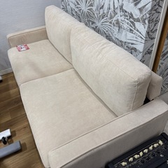 モデルルーム展示品　ソファ　ファブリックタイプ　コーデュロイ　ベージュの画像