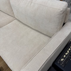 モデルルーム展示品　ソファ　ファブリックタイプ　コーデュロイ　ベージュの画像
