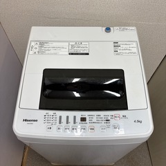 ⭐️HISENSE⭐️全自動洗濯機 2019年 4.5kg 大阪市近郊配送無料の画像