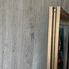 ②全身鏡 アンティークミラー 姿見 アンティーク調 スタンド付き ゴールドの画像