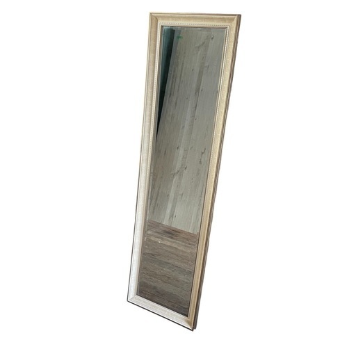 ②全身鏡 アンティークミラー 姿見 アンティーク調 スタンド付き ゴールド