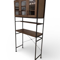 美品 NITORI ニトリ ヴィンテージテイスト ごみ箱上ラック ワイドの画像