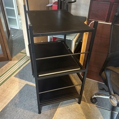 レンジ台　ラック　ブラックの画像