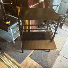 レンジ台　ラック　ブラックの画像