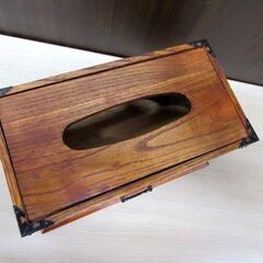 木製 ティッシュケース 引出し付き 幅28×奥行15×高さ15.5cm 中古 ティッシュボックス 苫小牧西店の画像