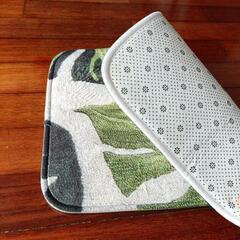 新品✨キッチン・バスマット 40x60  リーフ柄　ワンコインの画像